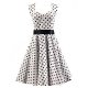 Women retro cotton dress - polka dot bow Halter