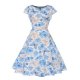 Women bat sleeve retro swing dress butterfly print