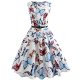 Women go retro cotton swing dress - animal butterfly print