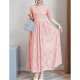 Women go retro / elegant slim line / tight dress - solid color lace V-neck Maxi / Spring / Fall