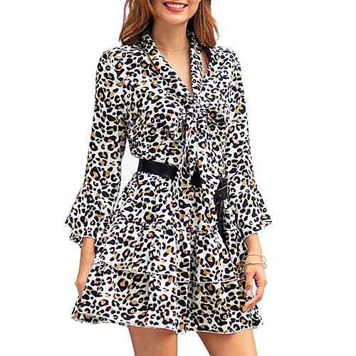 Women daily, go chic, elegant jacket, swing dress, leopard