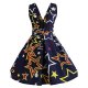 Female retro / basic swing dress - geometric print