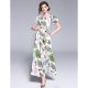 Women retro / advanced A-line dress - Floral Patchwork